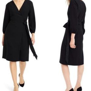 J. CREW 365 Black Crepe Wrap Career Dress - Size 8 - Worn once